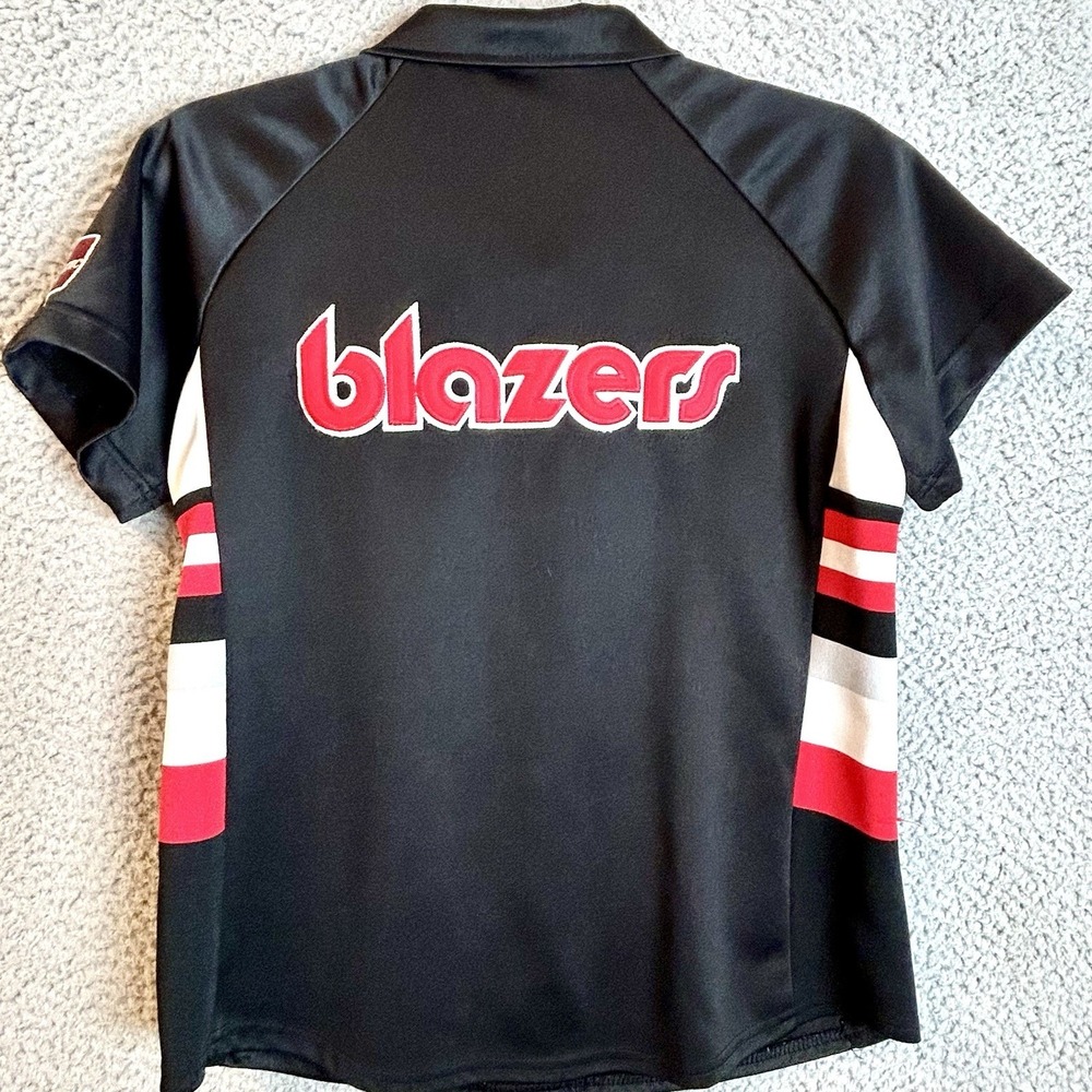 Vintage 90s Portland Trailblazers Basketball Button Jersey Majestic Size small